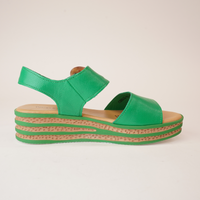 Cubbie Bright Emerald Leather Sandals