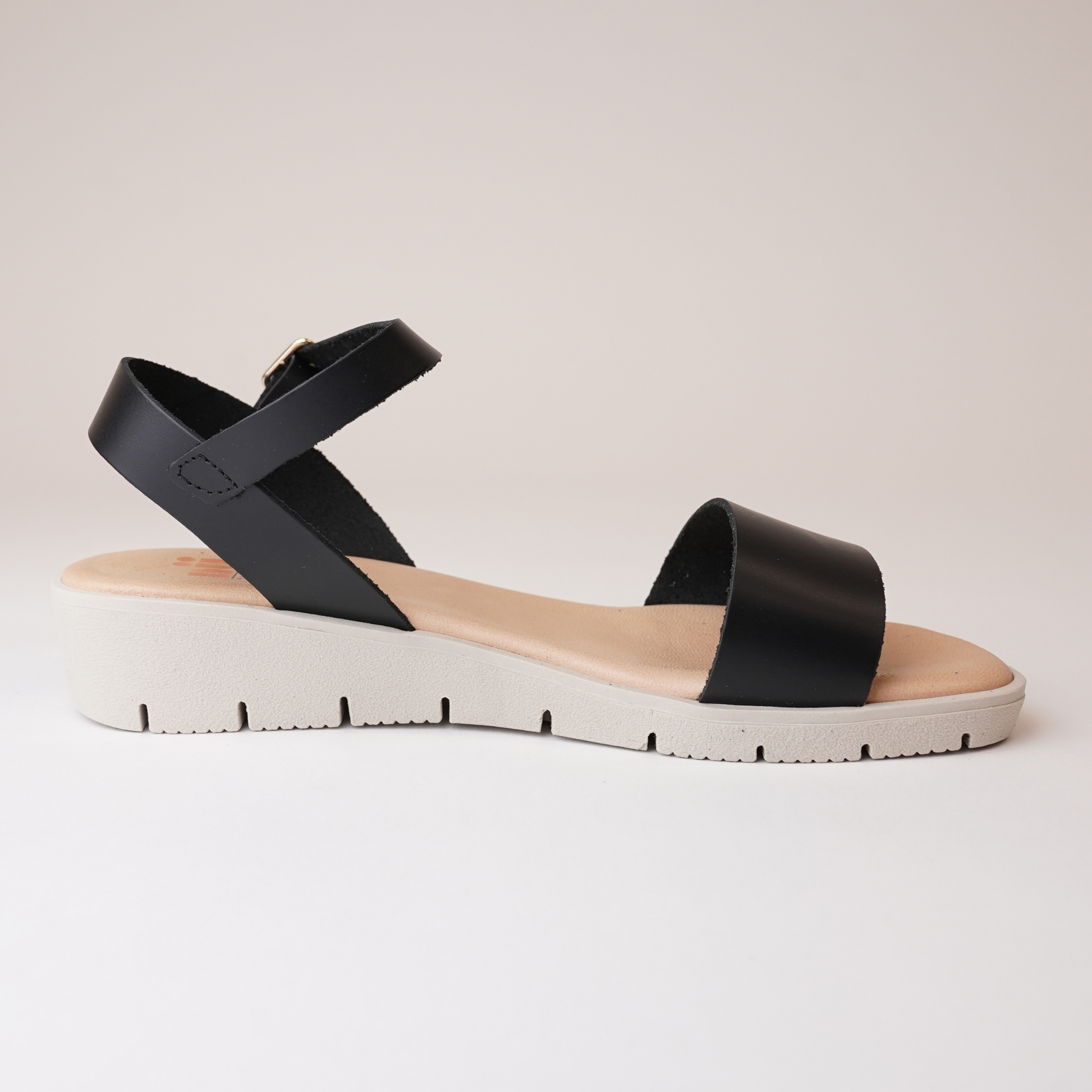 Bella Black Leather Sandals