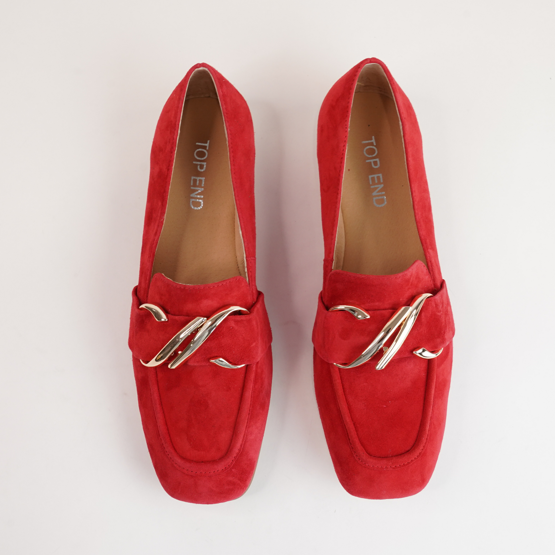 Paydie Red Suede Leather Loafers