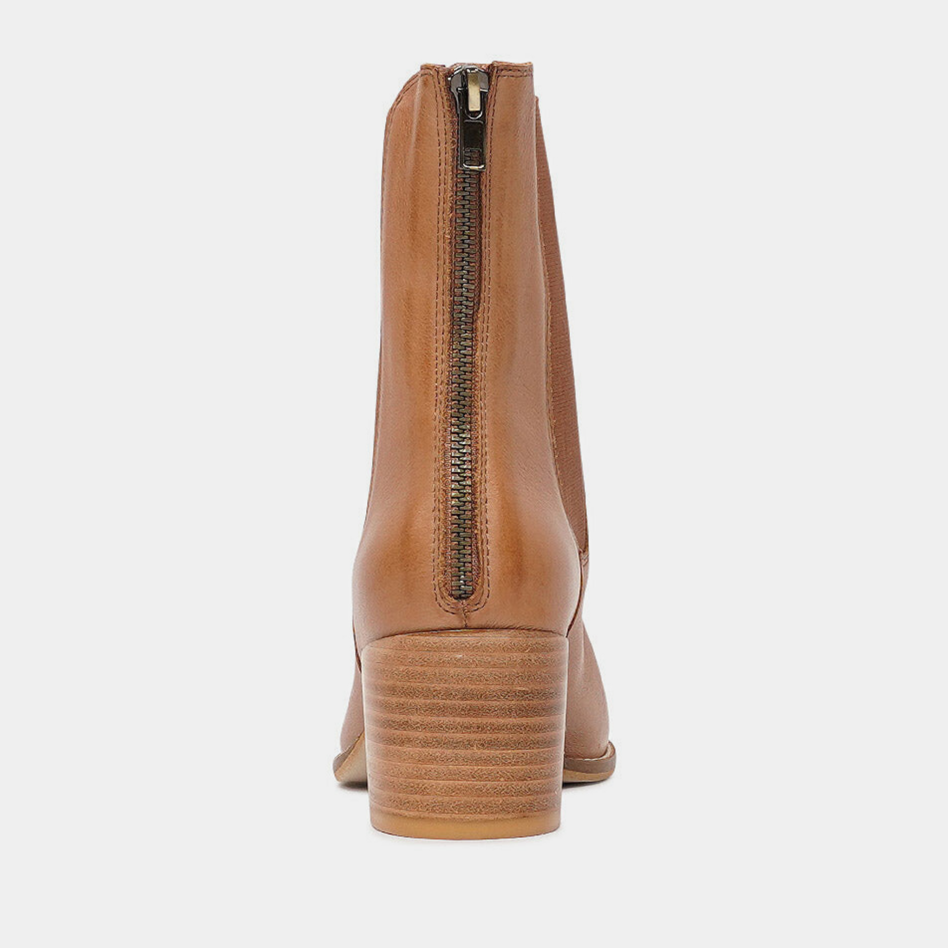 Mycah Cognac Leather Ankle Boots