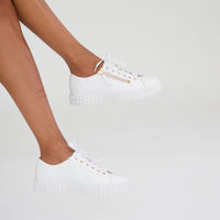 Osloe White Leather Sneakers, DJANGO & JULIETTE - Shouz