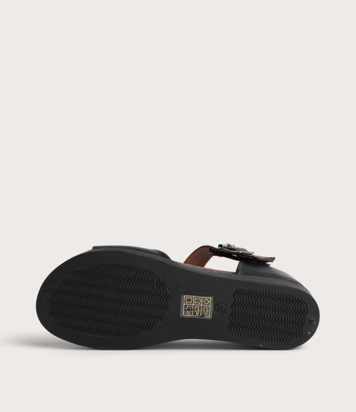 Luna Black Leather Sandals