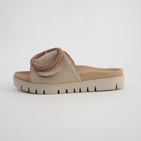 Lucille Caramel Suede Slides