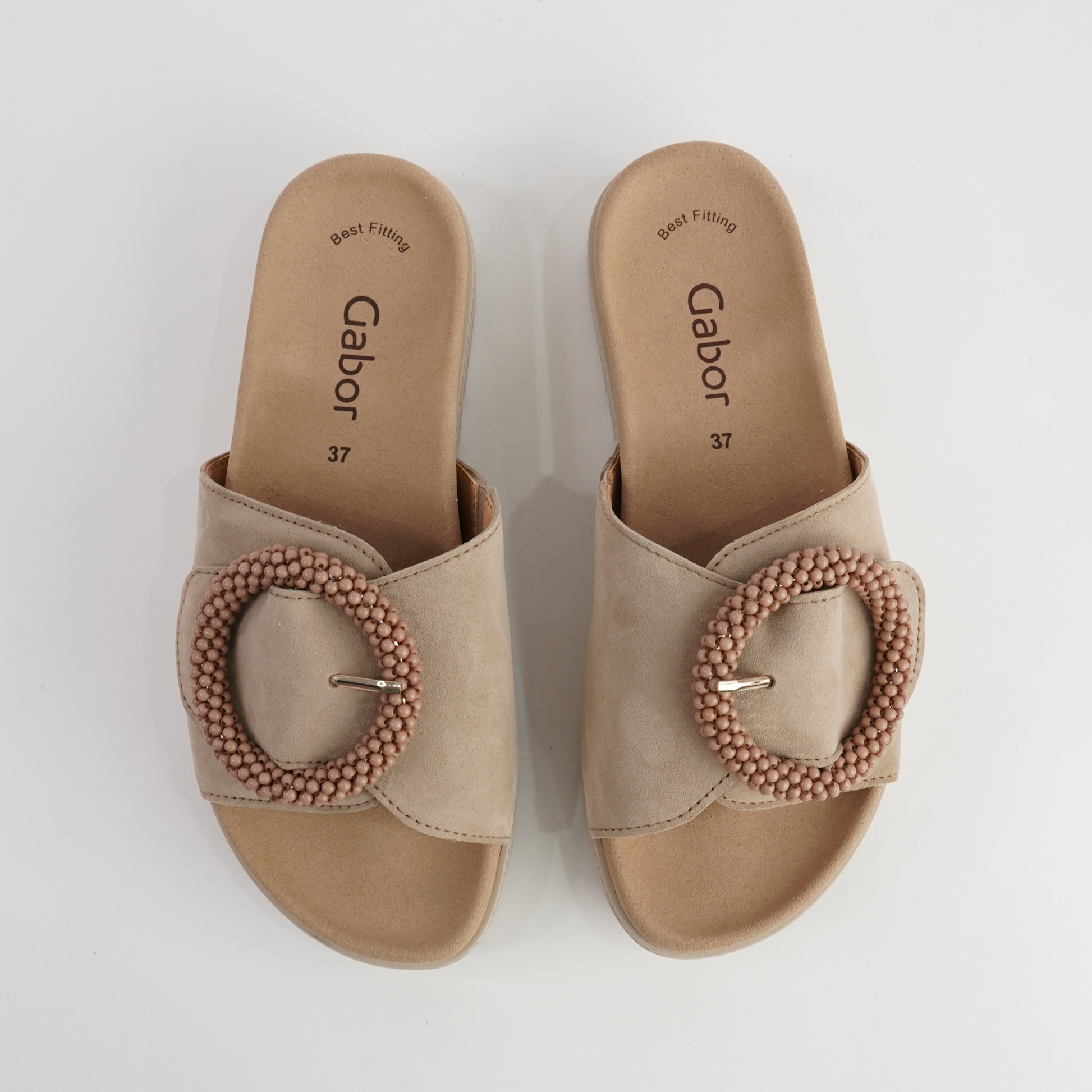 Lucille Caramel Suede Slides