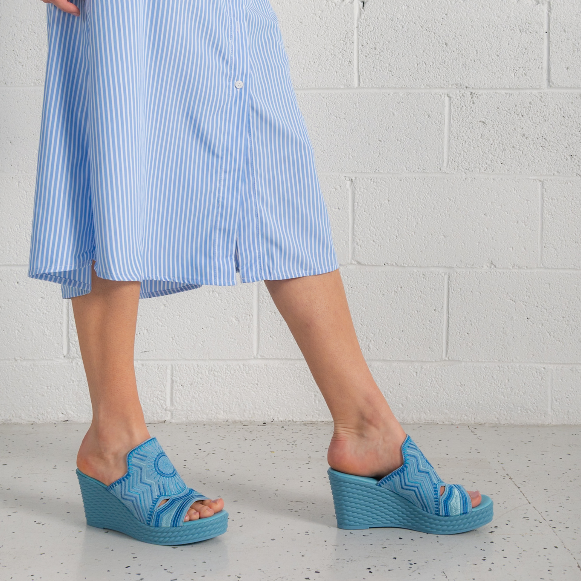 Eilam Blue Multi Leather Heels