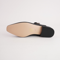 Gleam Black Leather Flats