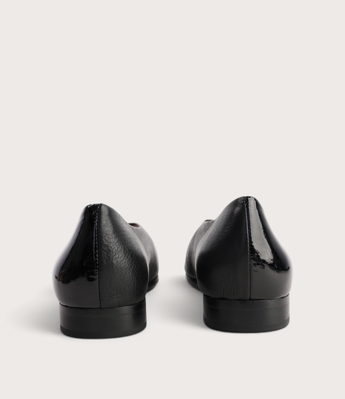 Paydes Black Patent/ Black Leather Flats