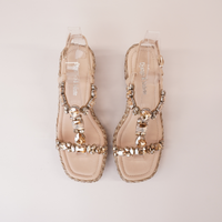 Vontey Latte Suede Wedge Sandals