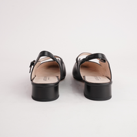 Gleam Black Leather Flats