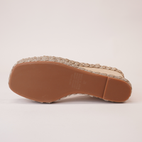 Vontey Latte Suede Wedge Sandals