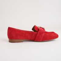 Paydie Red Suede Leather Loafers