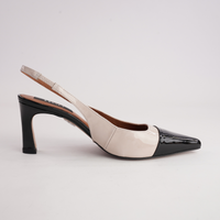 Ag-24547 Black Patent/ Bone Patent Leather Heels