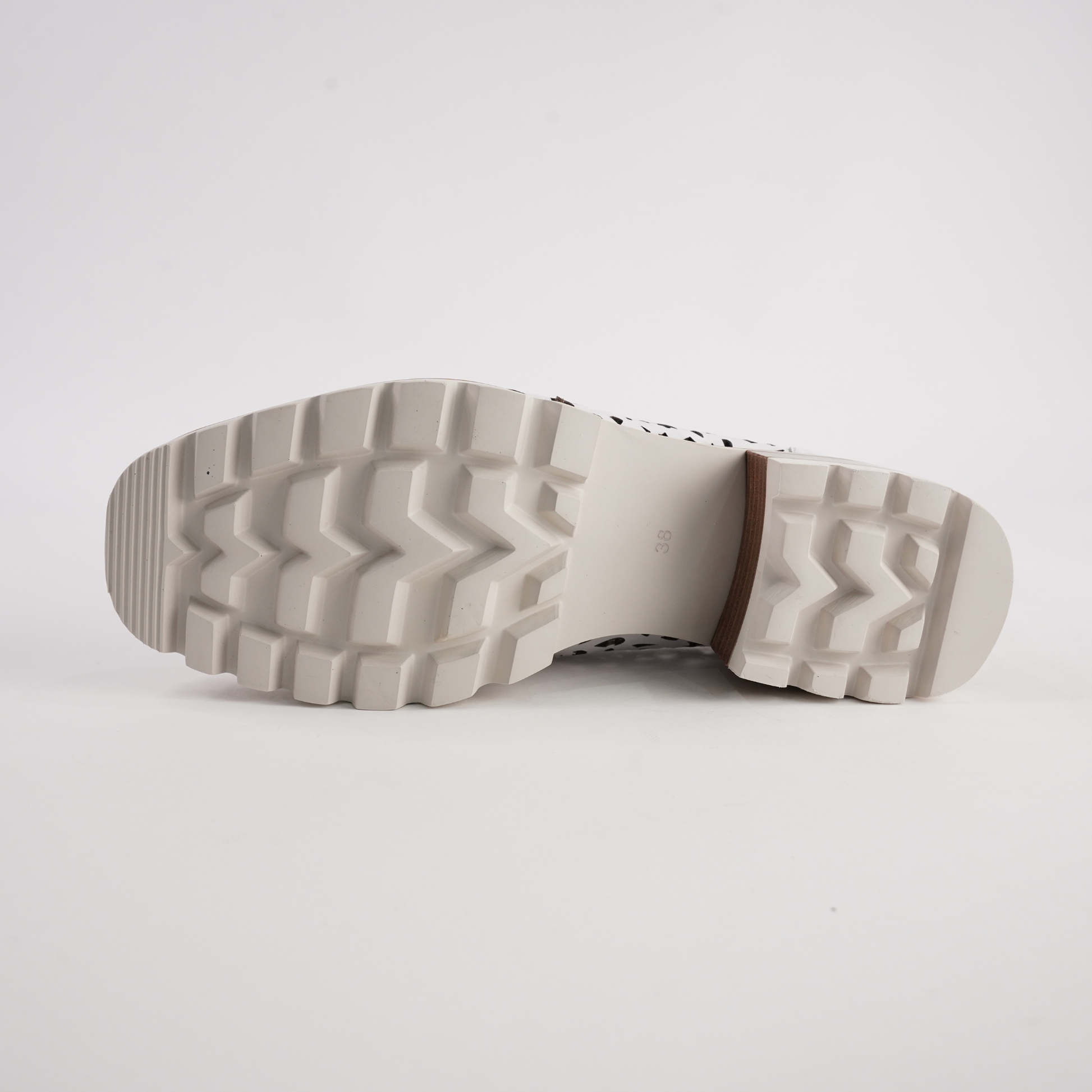 Popo White Leather Heeled Loafers