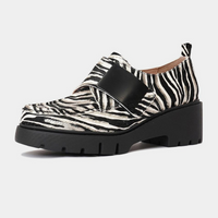 Umbers Zebra Pony Heeled Loafers