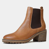 Biscoti Tan Leather Ankle Boots