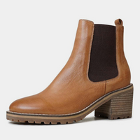 Biscoti Tan Leather Ankle Boots