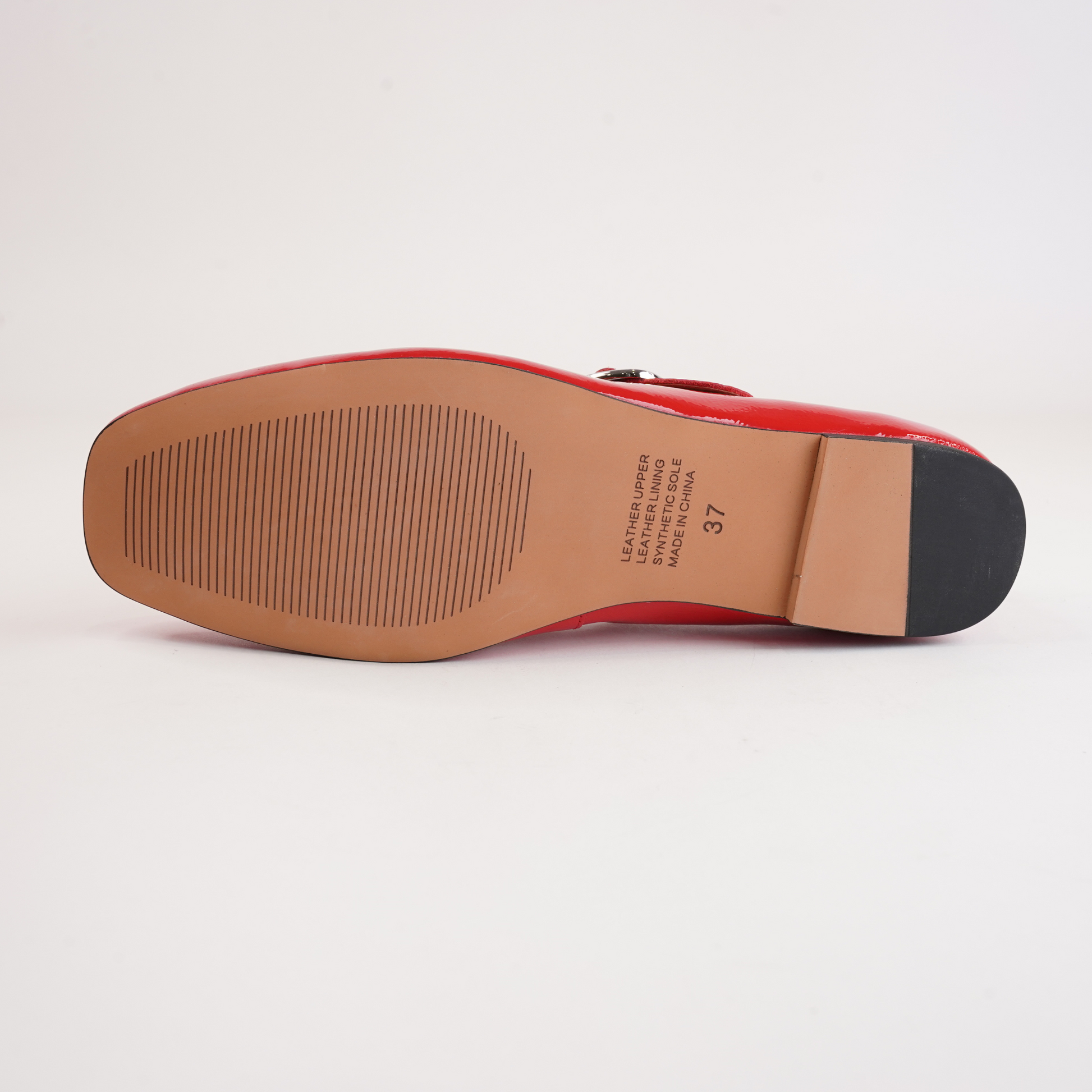 Nowa Red Crinkle Patent Leather Flats