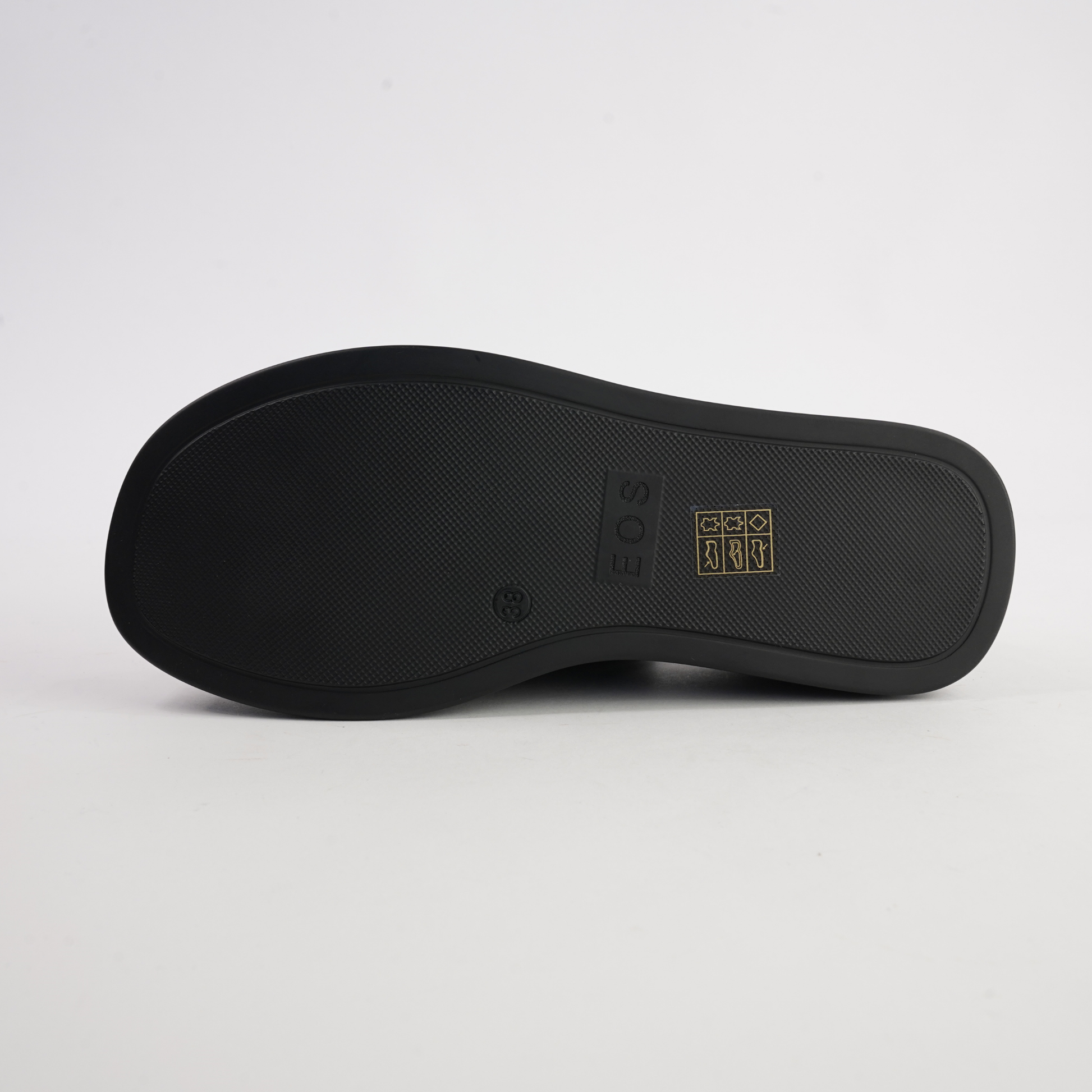 Ariani Black Leather Wedges