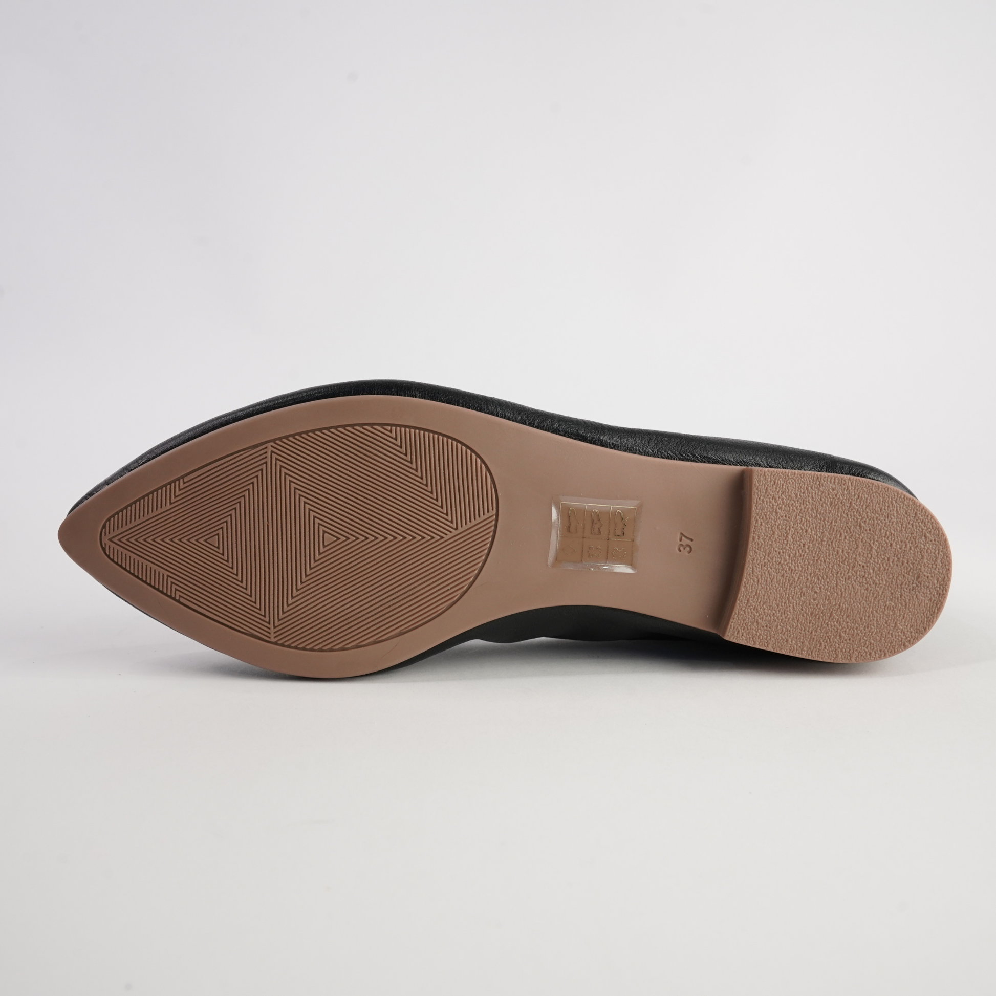 Celeste Black Leather Ballet Flats