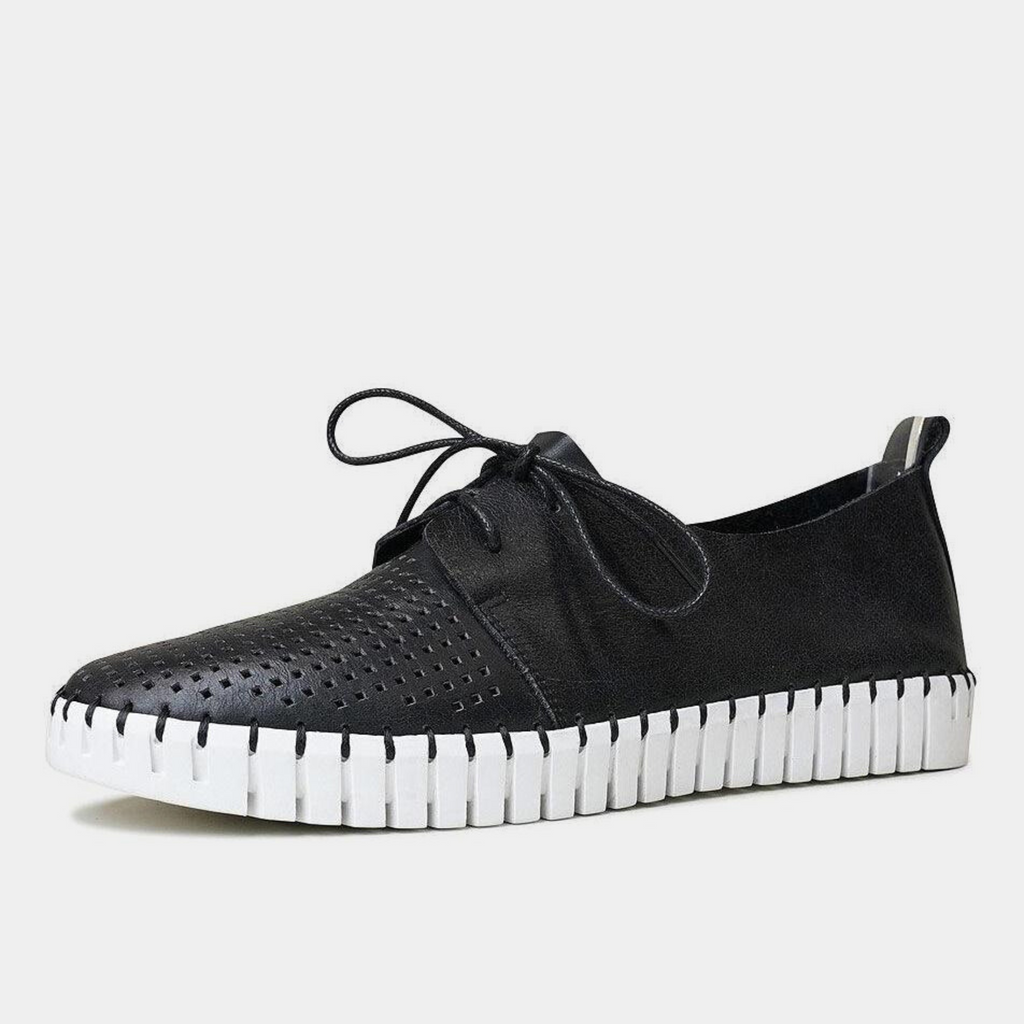 Huston Black Leather Sneakers by Django & Juliette â Shouz