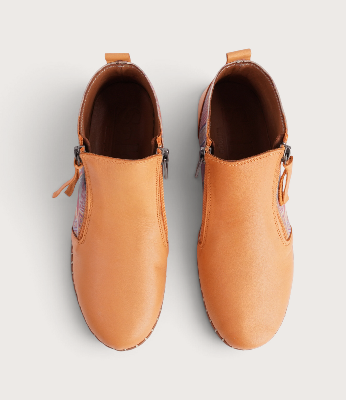 Regan Orange Mosaic Leather Ankle Boots