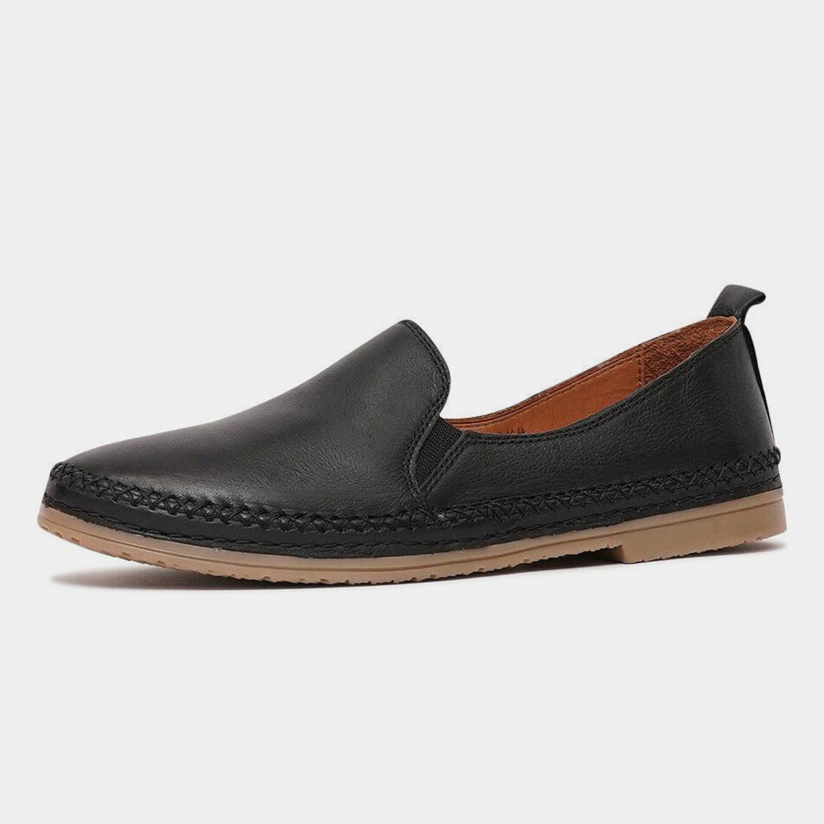 Siarra Black Leather Flats - SALA | Shouz
