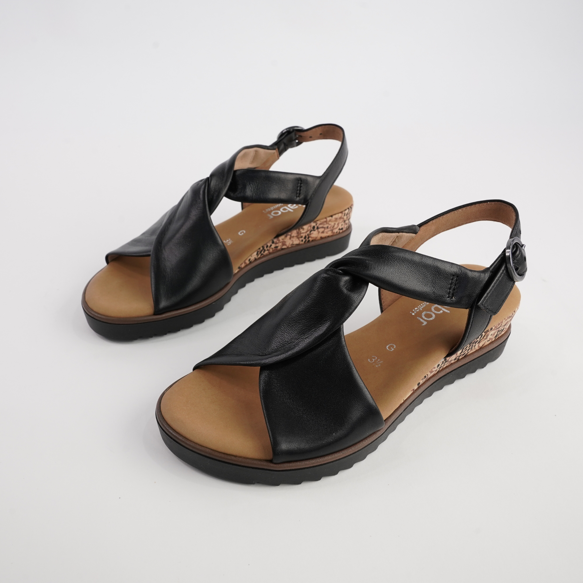 Martha Black Leather Sandals