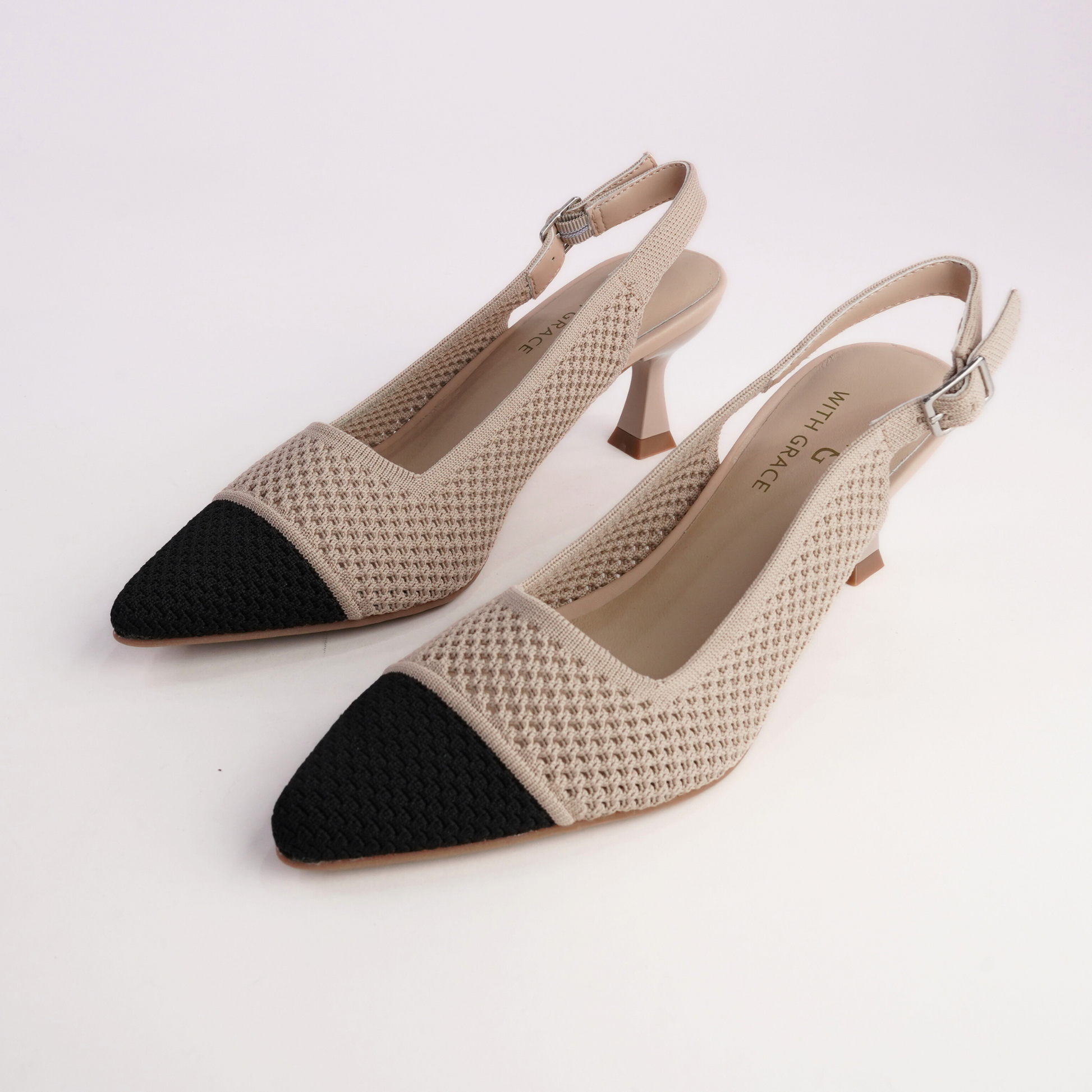 Audrey Black/ Nude Heels