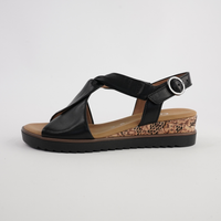 Martha Black Leather Sandals