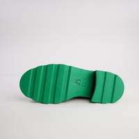 486001 Black/ Green Leather Ankle Boots