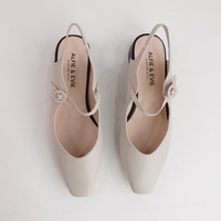 Gleam Cream Leather Flats