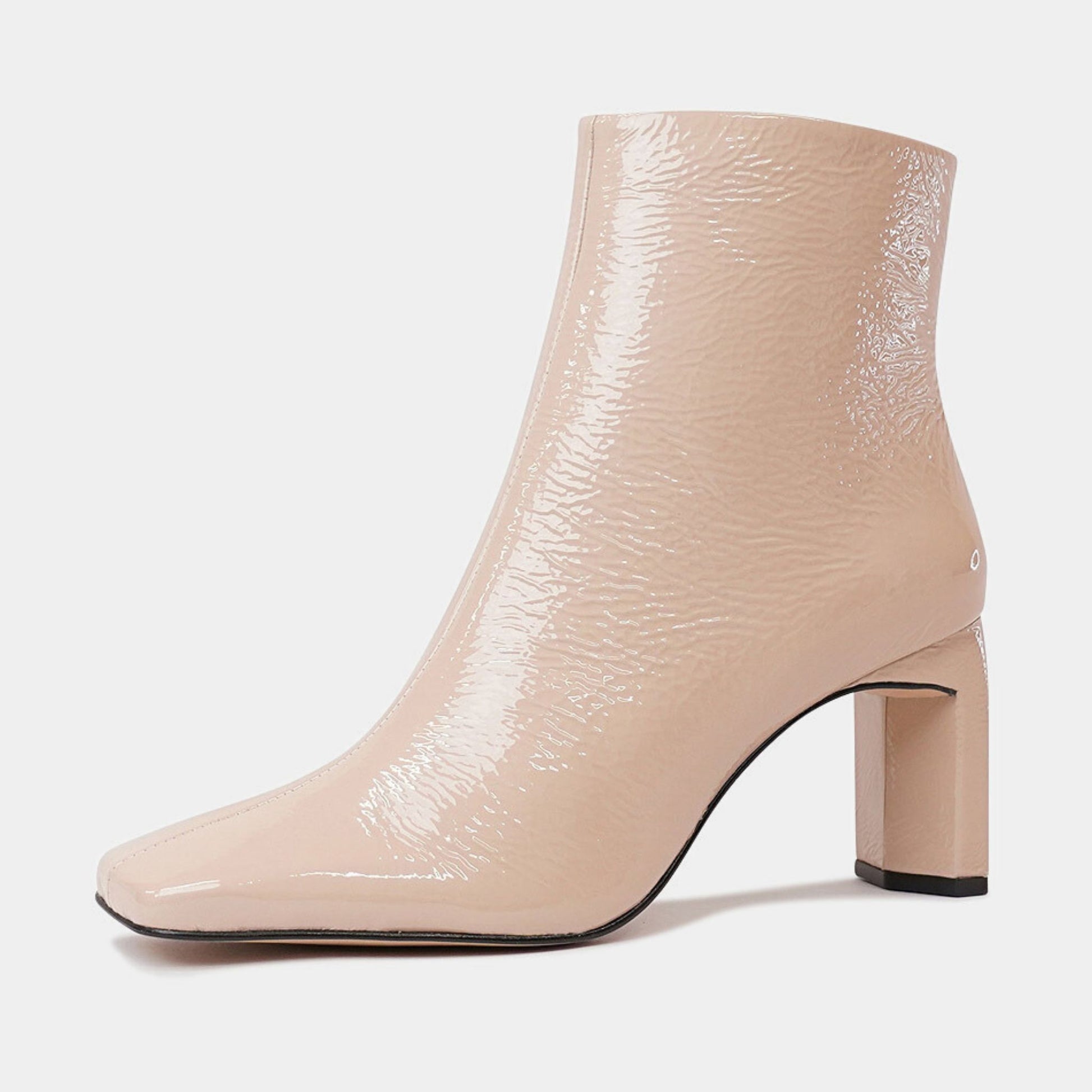 372007 Nude Patent High Heel Boots, CARRANO - Shouz