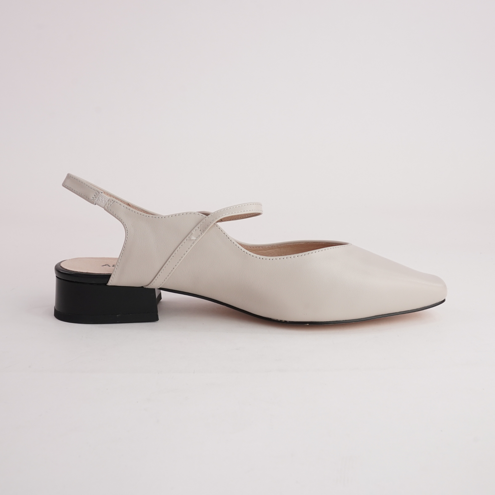 Gleam Cream Leather Flats