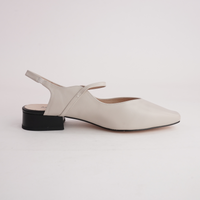Gleam Cream Leather Flats