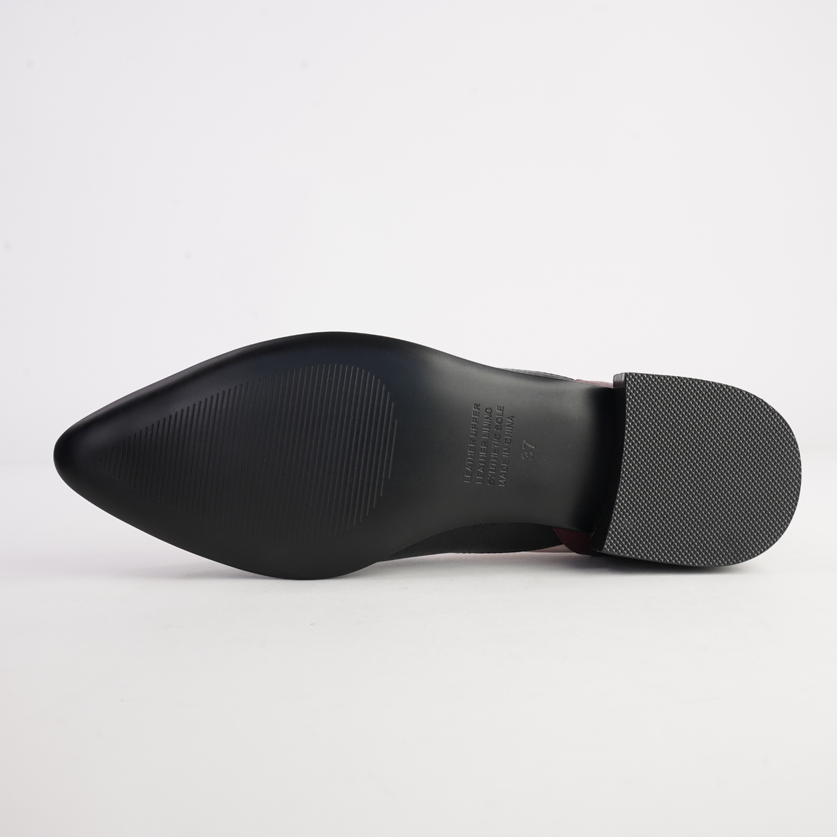 Emberta Burgundy/ Black Multi Leather Flats - DJANGO AND JULIETTE | Shouz