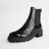 486001 Black Patent Leather Ankle Boots