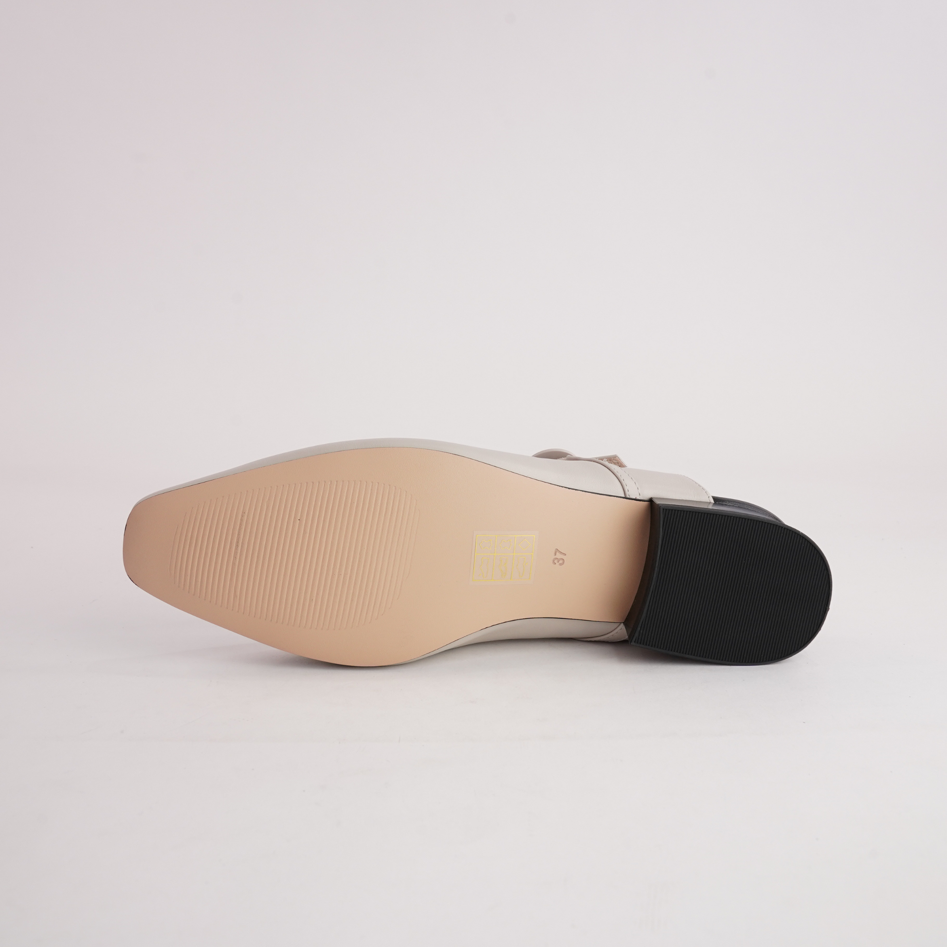 Gleam Cream Leather Flats