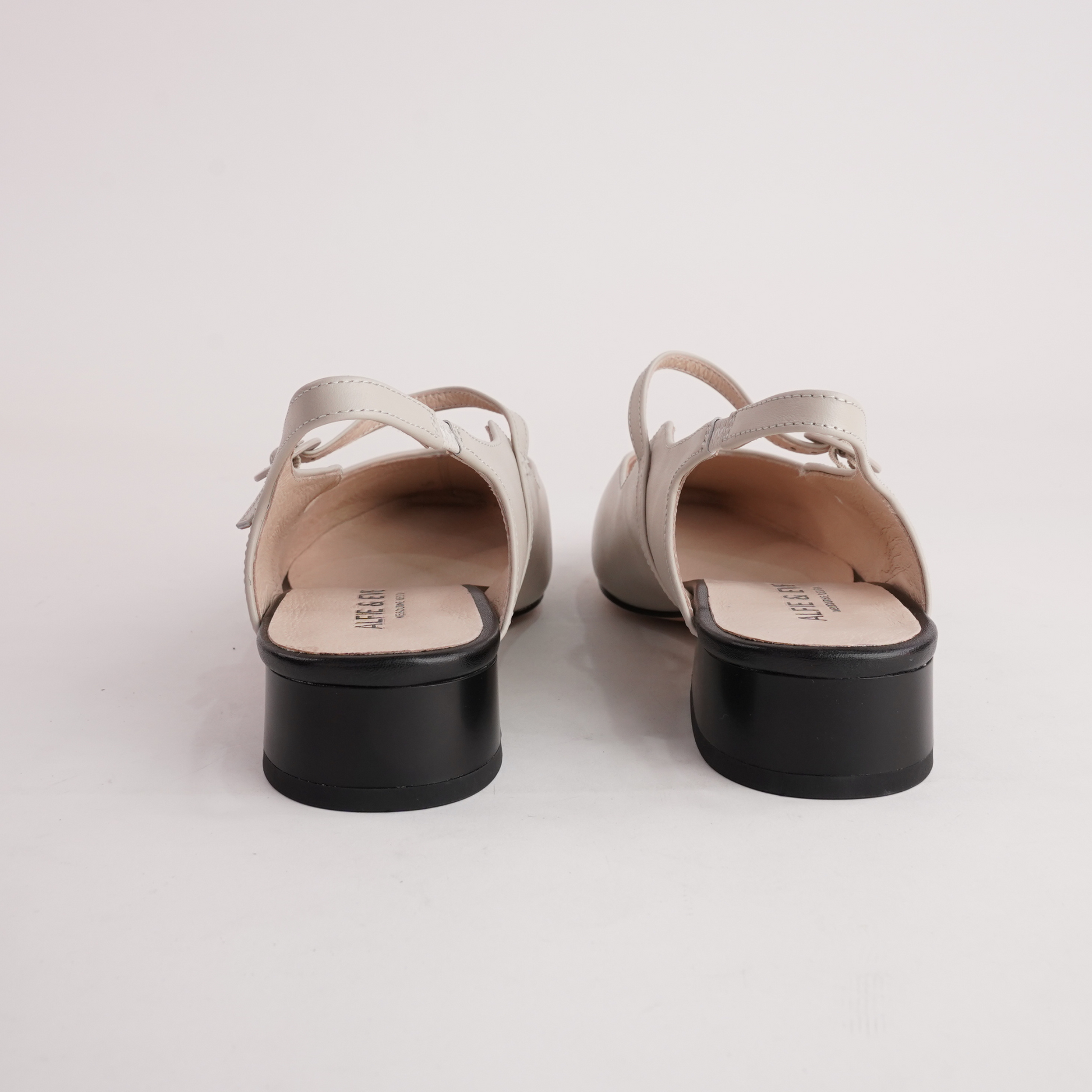 Gleam Cream Leather Flats
