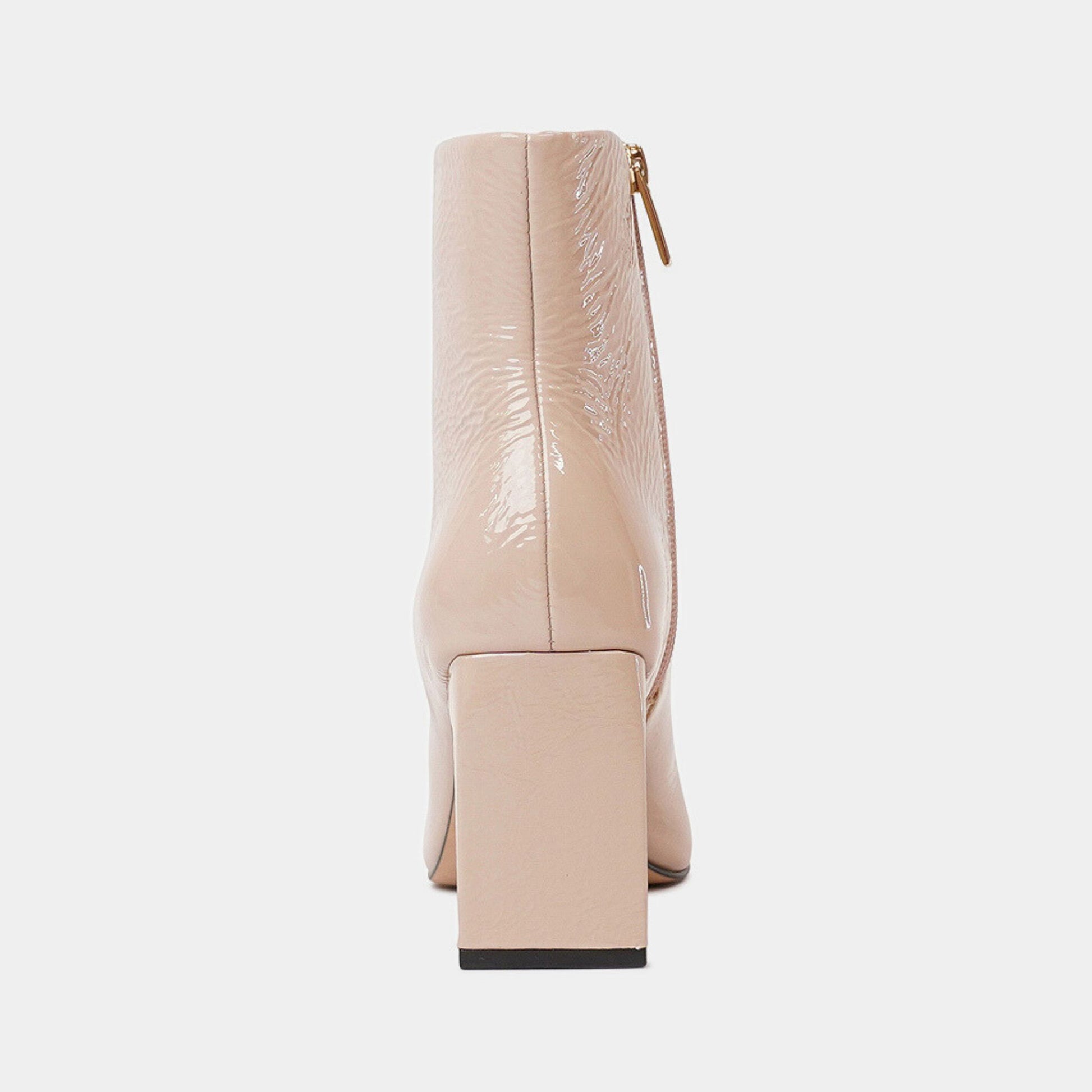 372007 Nude Patent High Heel Boots, CARRANO - Shouz