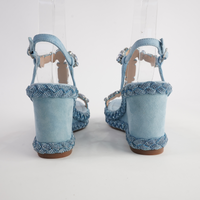 Vontey Denim Suede Wedge Sandals