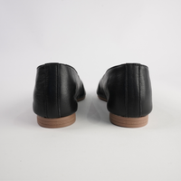 Celeste Black Leather Ballet Flats
