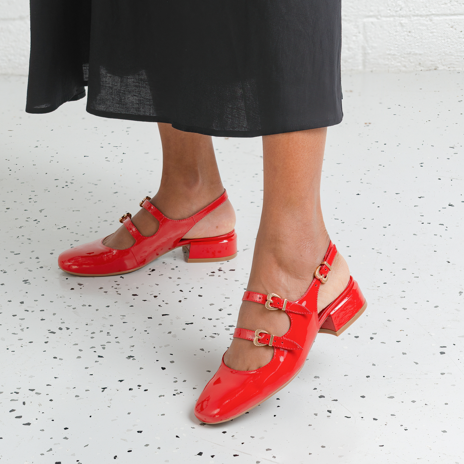 Viraz Red Patent Leather Heels