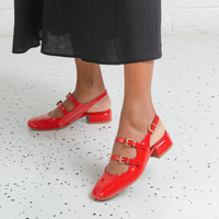 Viraz Red Patent Leather Heels