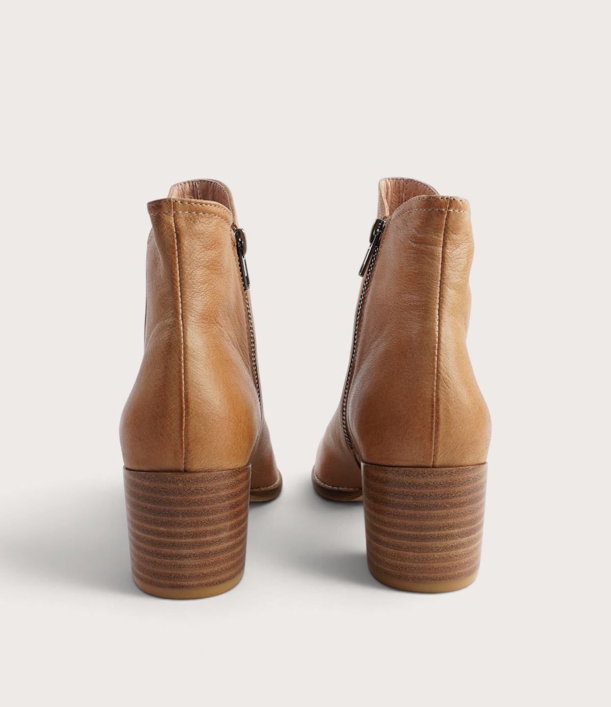 Mockas Dark Tan Leather Ankle Boots