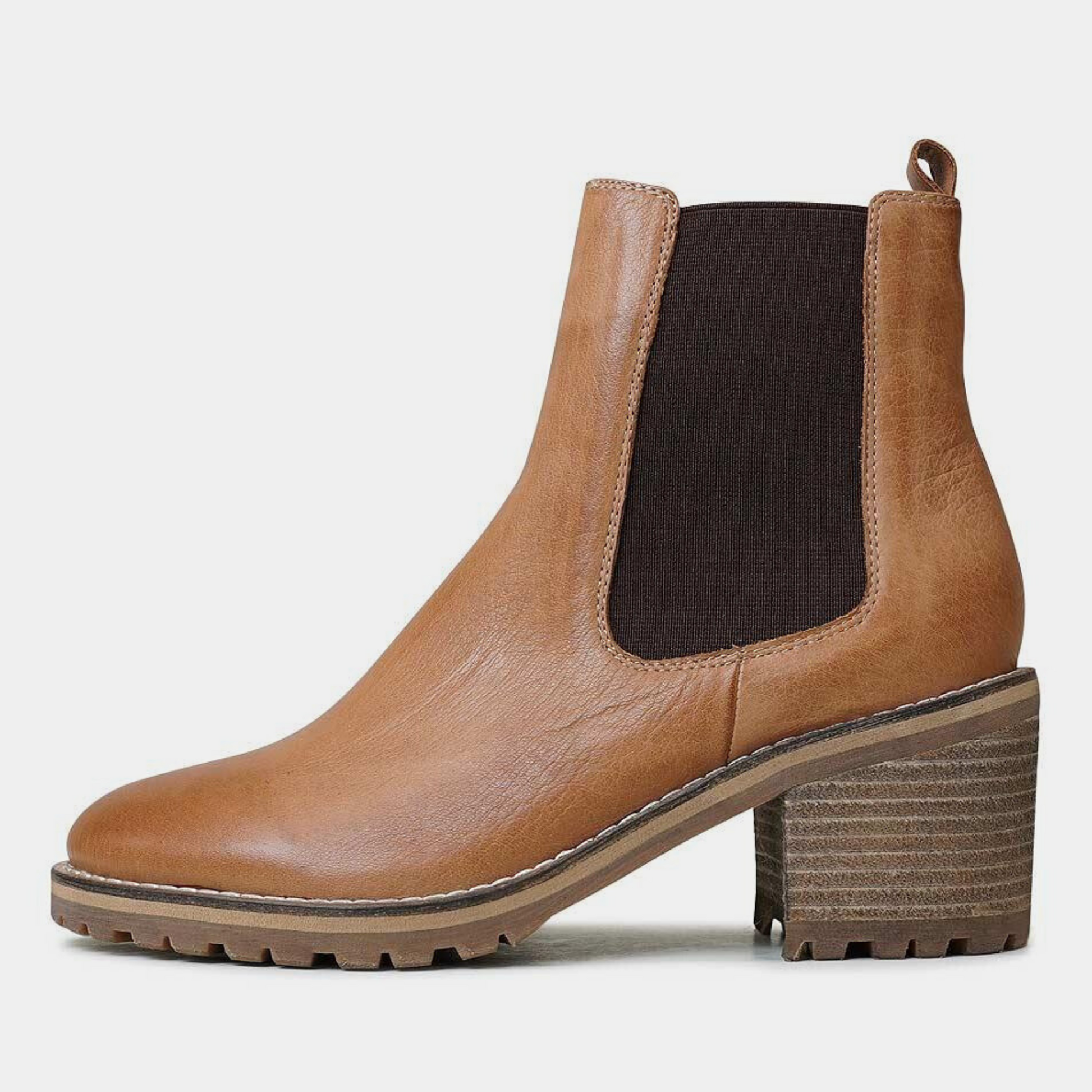 Biscoti Tan Leather Ankle Boots