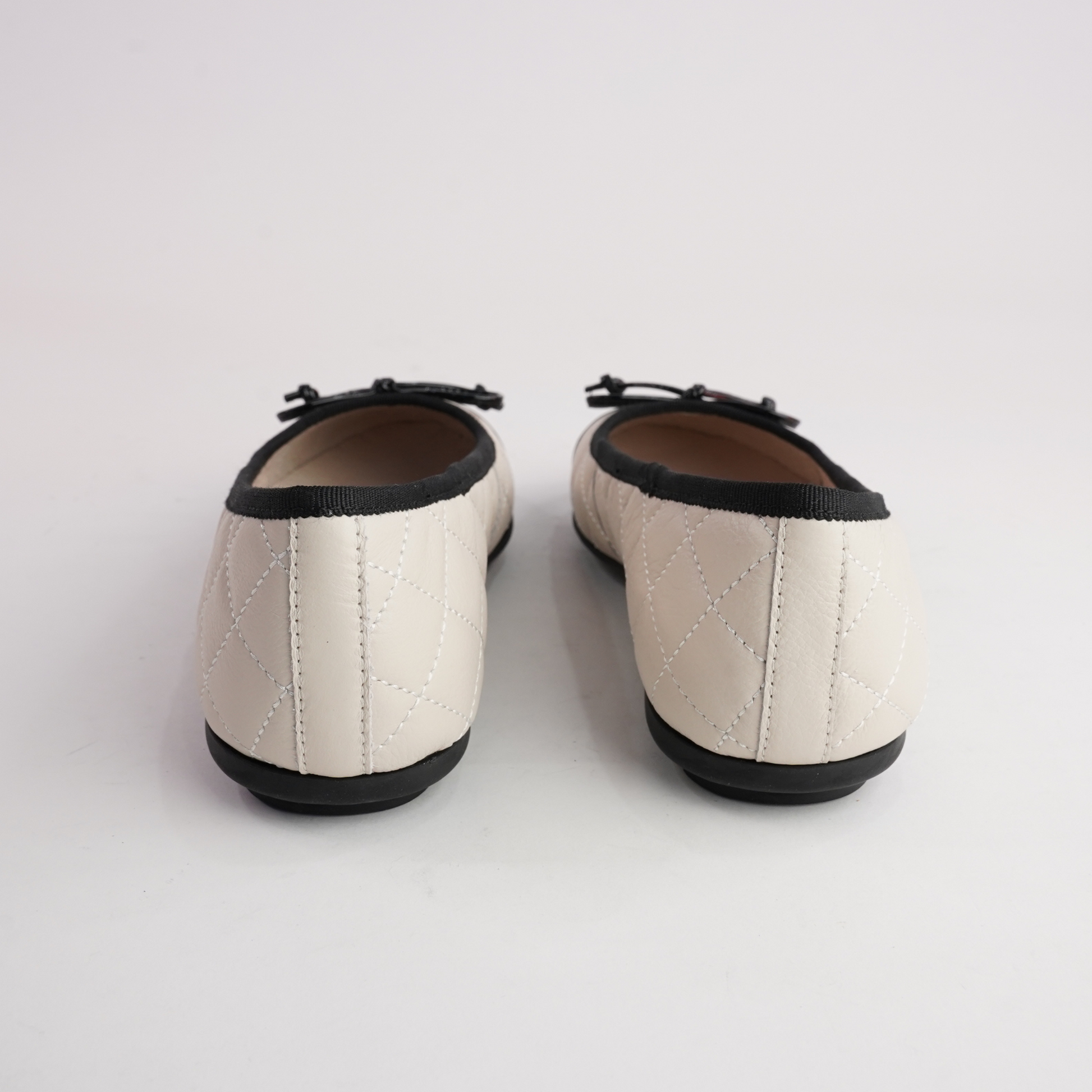 Bookie Black Patent/ Milk Leather Ballet Flats