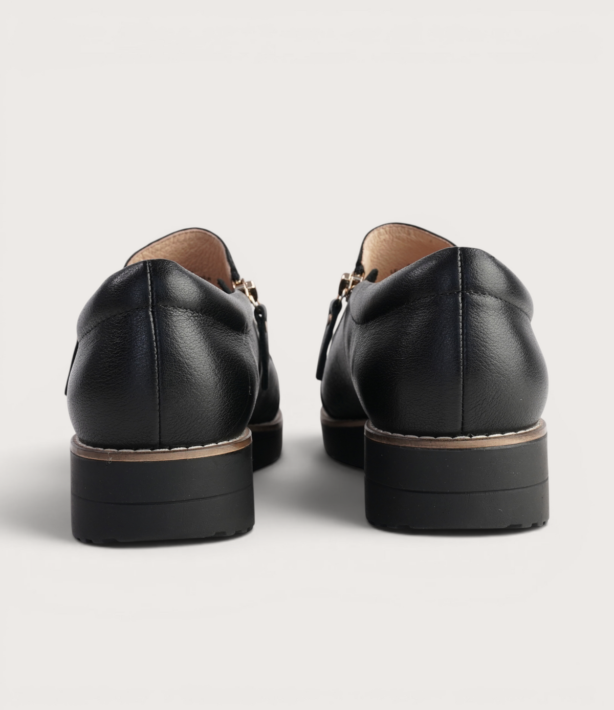 Ostel Black Leather Flats