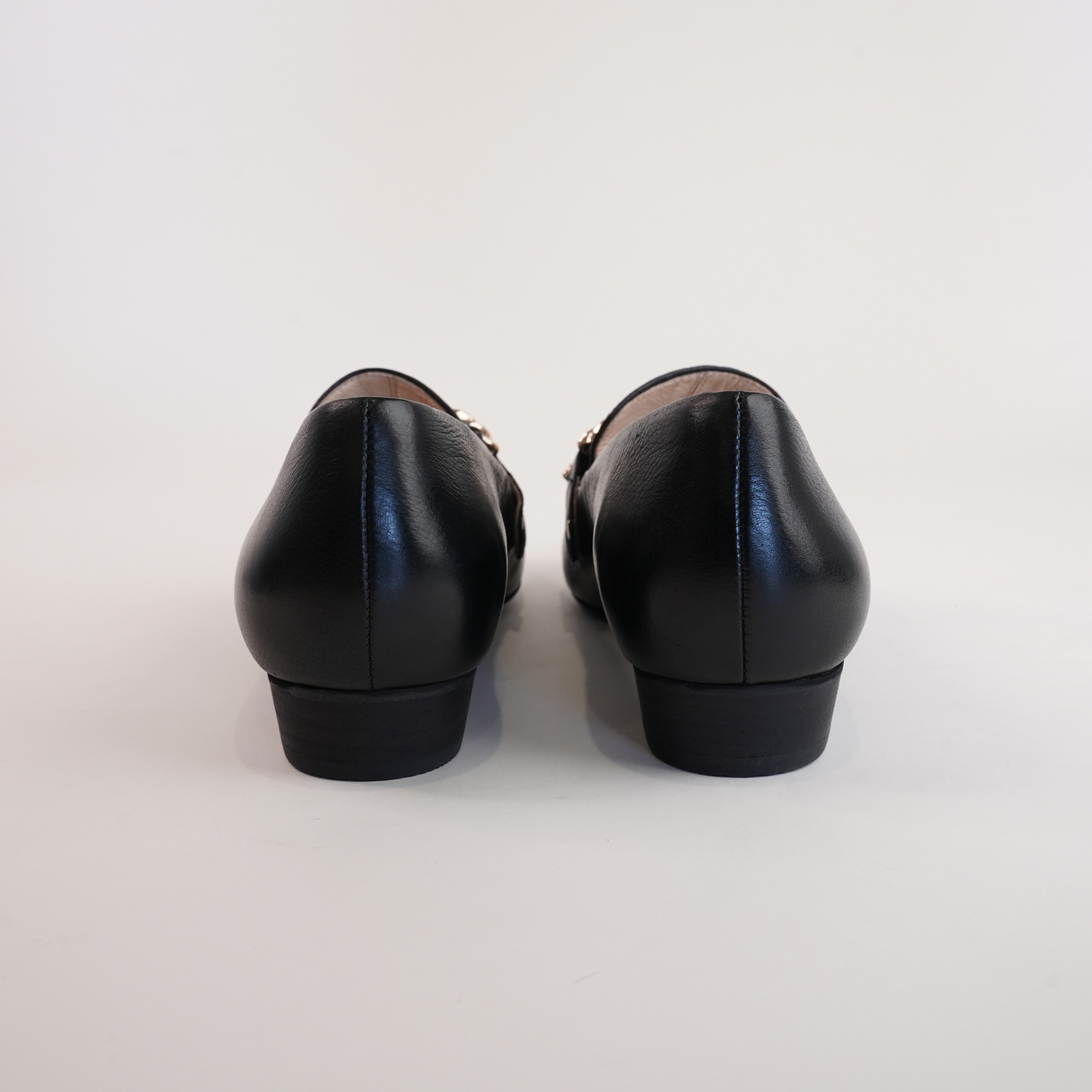 Esben Black/ Black Heel Leather Loafers