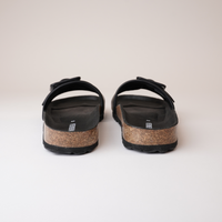 Reiko Black Leather Slides