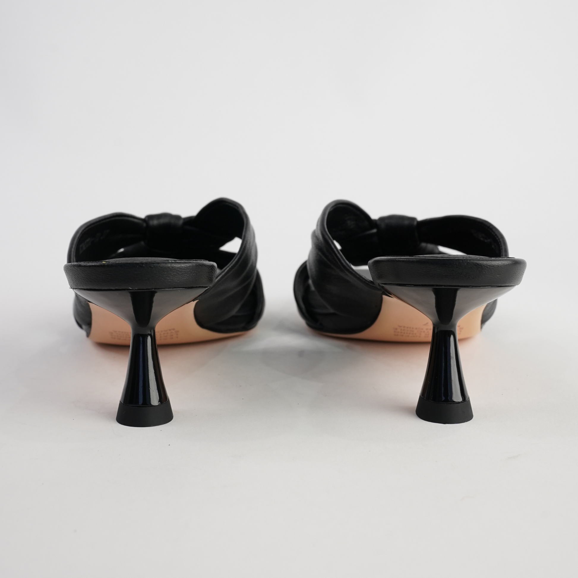 Kineta Black Leather Heels